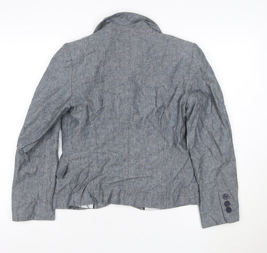 Marks and Spencer Women's Grey Linen Blend Blazer Jacket Size 10
