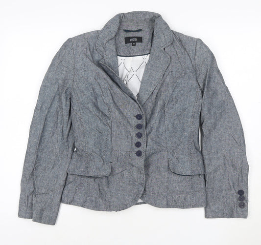 Marks and Spencer Women's Grey Linen Blend Blazer Jacket Size 10