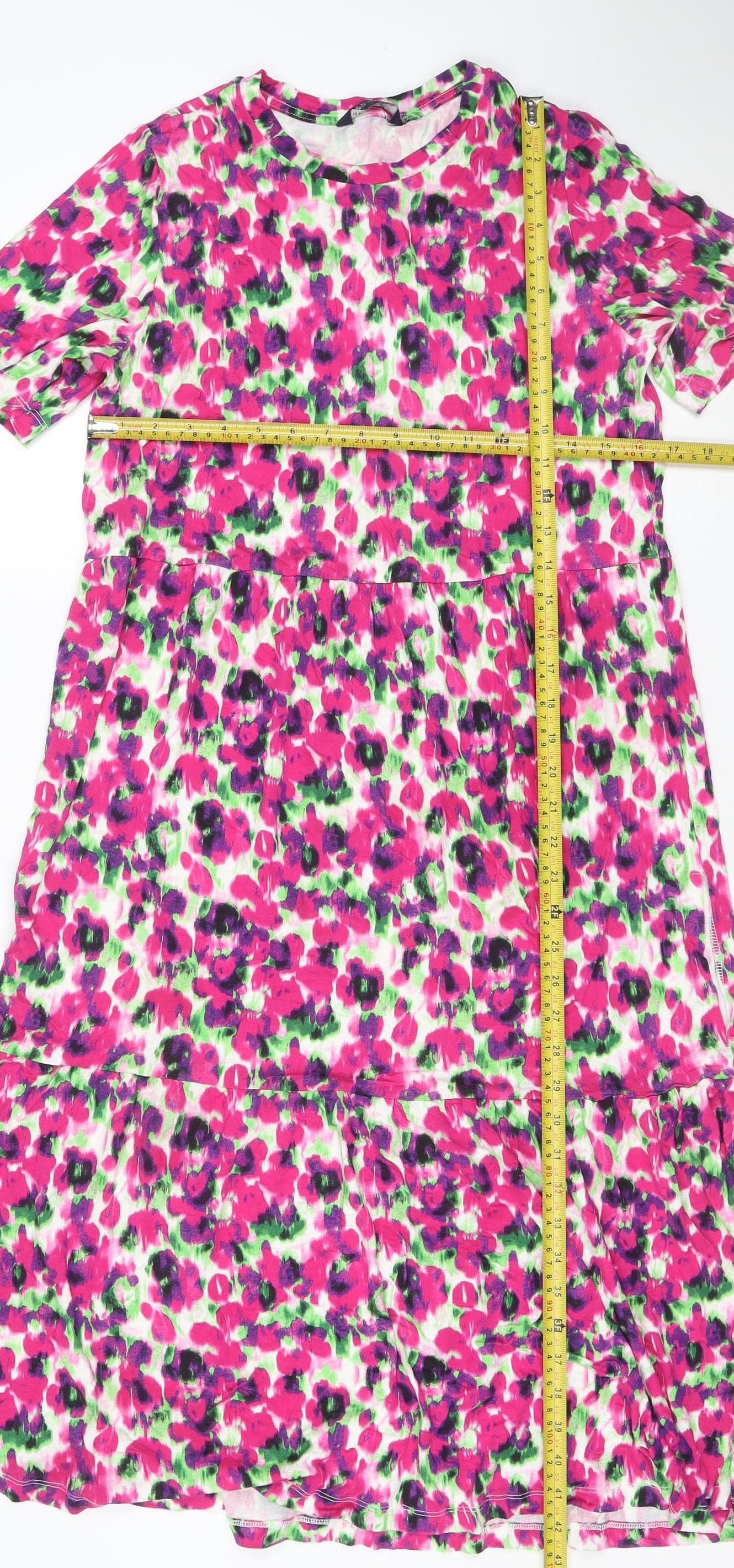 Marks and Spencer Women’s Multicoloured Floral Fit & Flare Dress Size 14