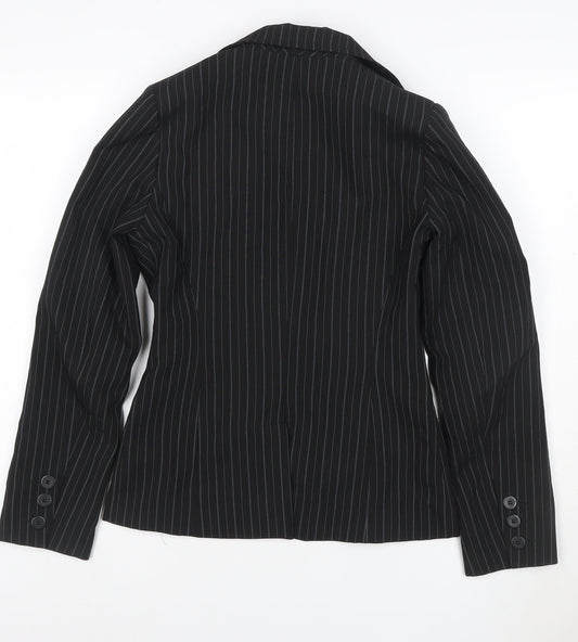 New Look Women's Black Pinstripe Tailored Blazer UK 10