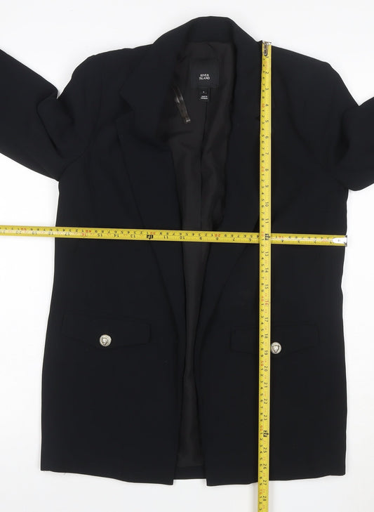 River Island Women’s Black Size 6 Long Tuxedo Blazer Jacket