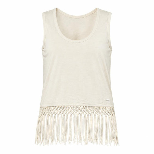 Superdry Womens Ivory Fringe Festival Tank Top Size S