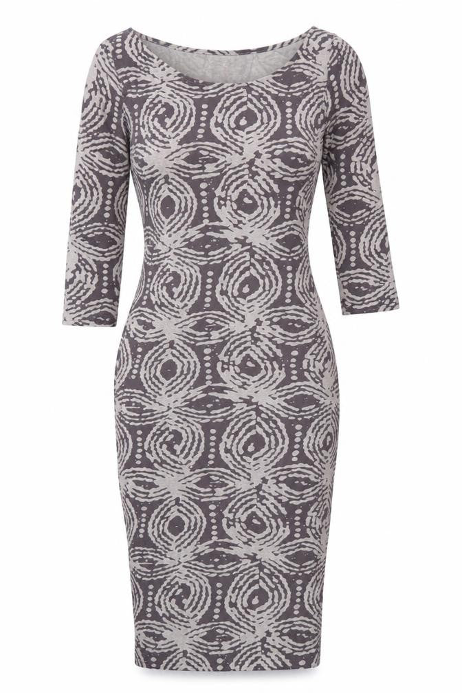 A Postcard From Brighton Women's Grey Geometric Bodycon Midi Dress M