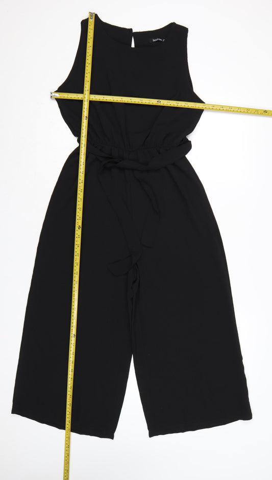Boohoo Women's Black Sleeveless Wide-Leg Jumpsuit Size 10