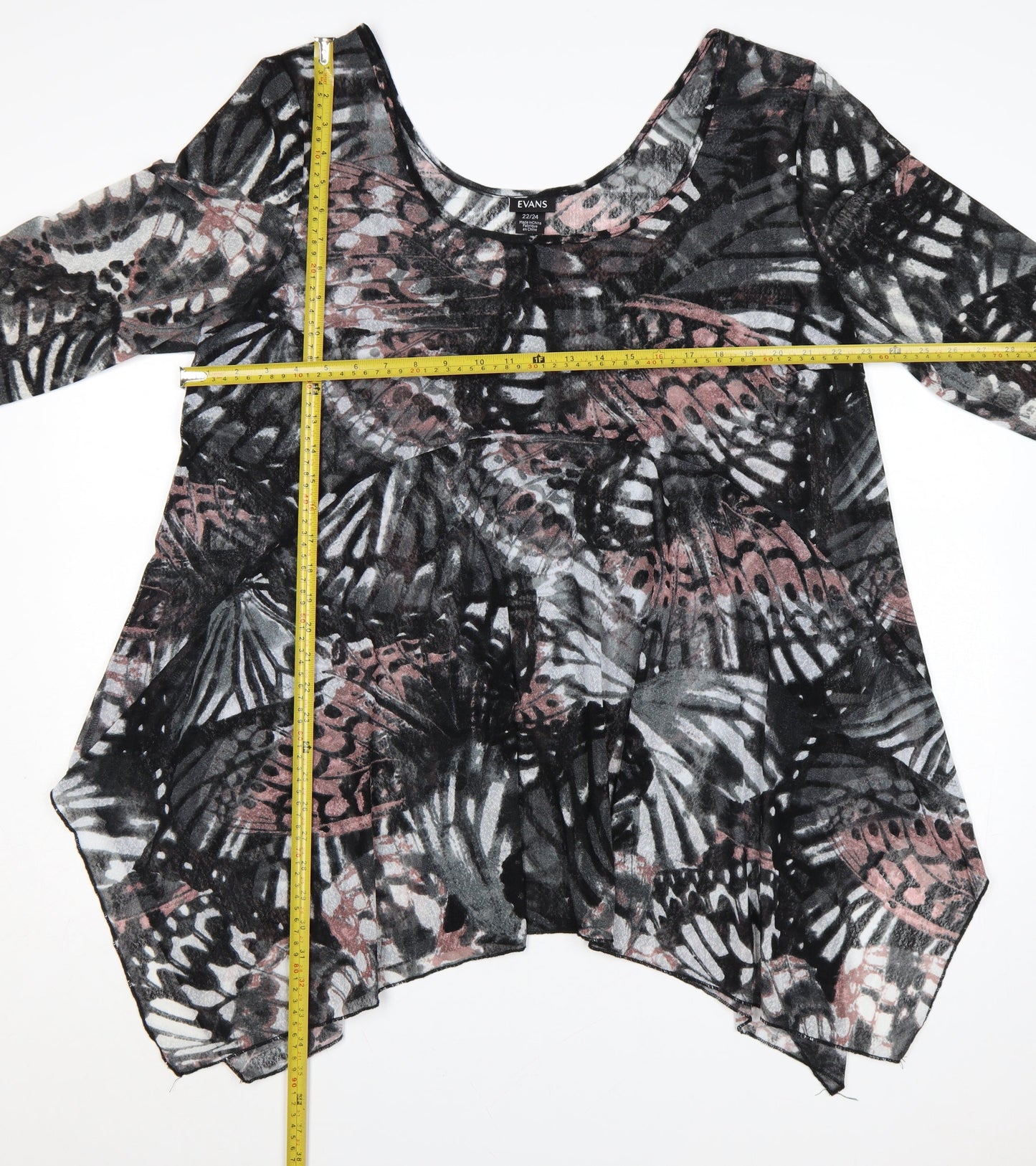 Evans Womens Plus Size 22 Multicoloured Butterfly Tunic Top
