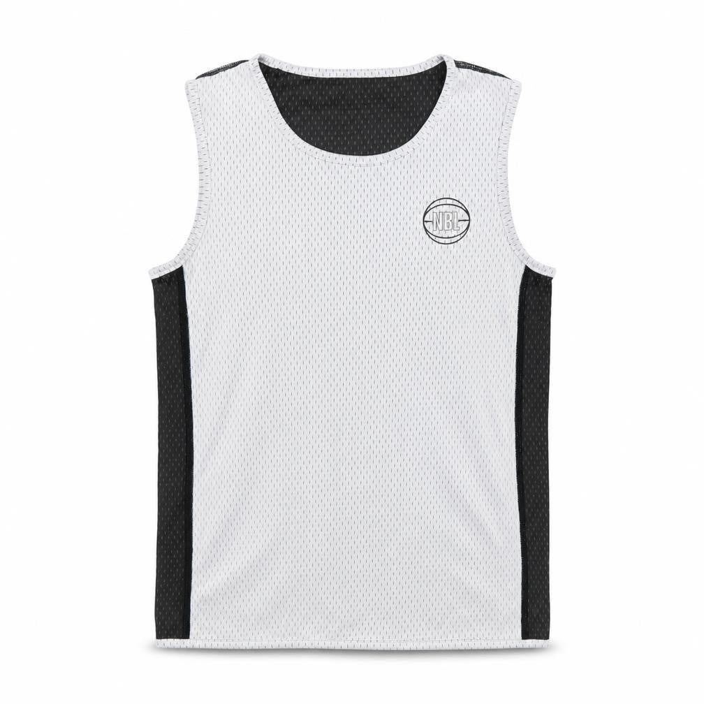 Front view of National Basketball League boys’ grey mesh basketball tank top, size 14, years