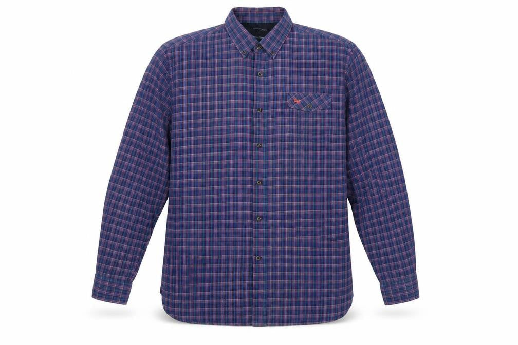 J. Hamptons and Sons Men's Blue Checked Cotton Button-Up Shirt XL