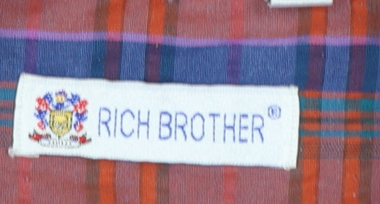 Rich Brother Men's Multicoloured Check Short Sleeve Cotton Shirt 17/43 Regular