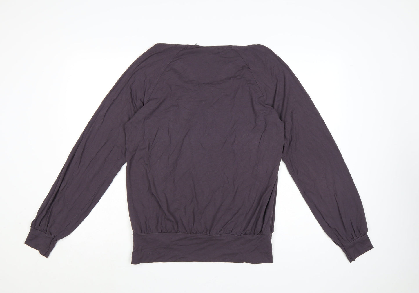 Next Womens Purple Long Sleeve Jersey Blouse Size 12