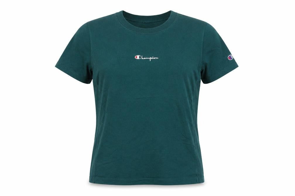 Champion Women Green Basic Short Sleeve Cotton T-Shirt M