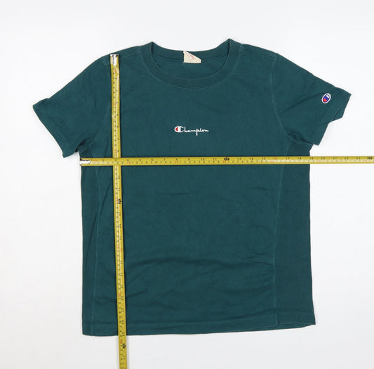 Champion Women Green Basic Short Sleeve Cotton T-Shirt M