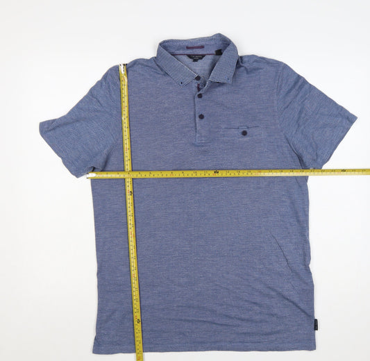 Ted Baker Men’s Blue Cotton Polo Shirt Size L Short Sleeve