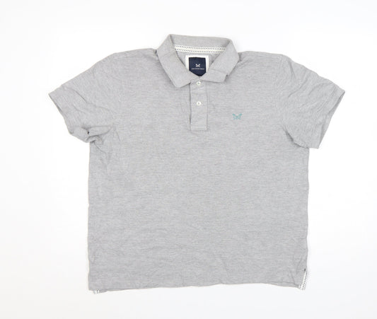 Crew Clothing Company Men's Grey Polo Shirt L Regular Fit Cotton Blend