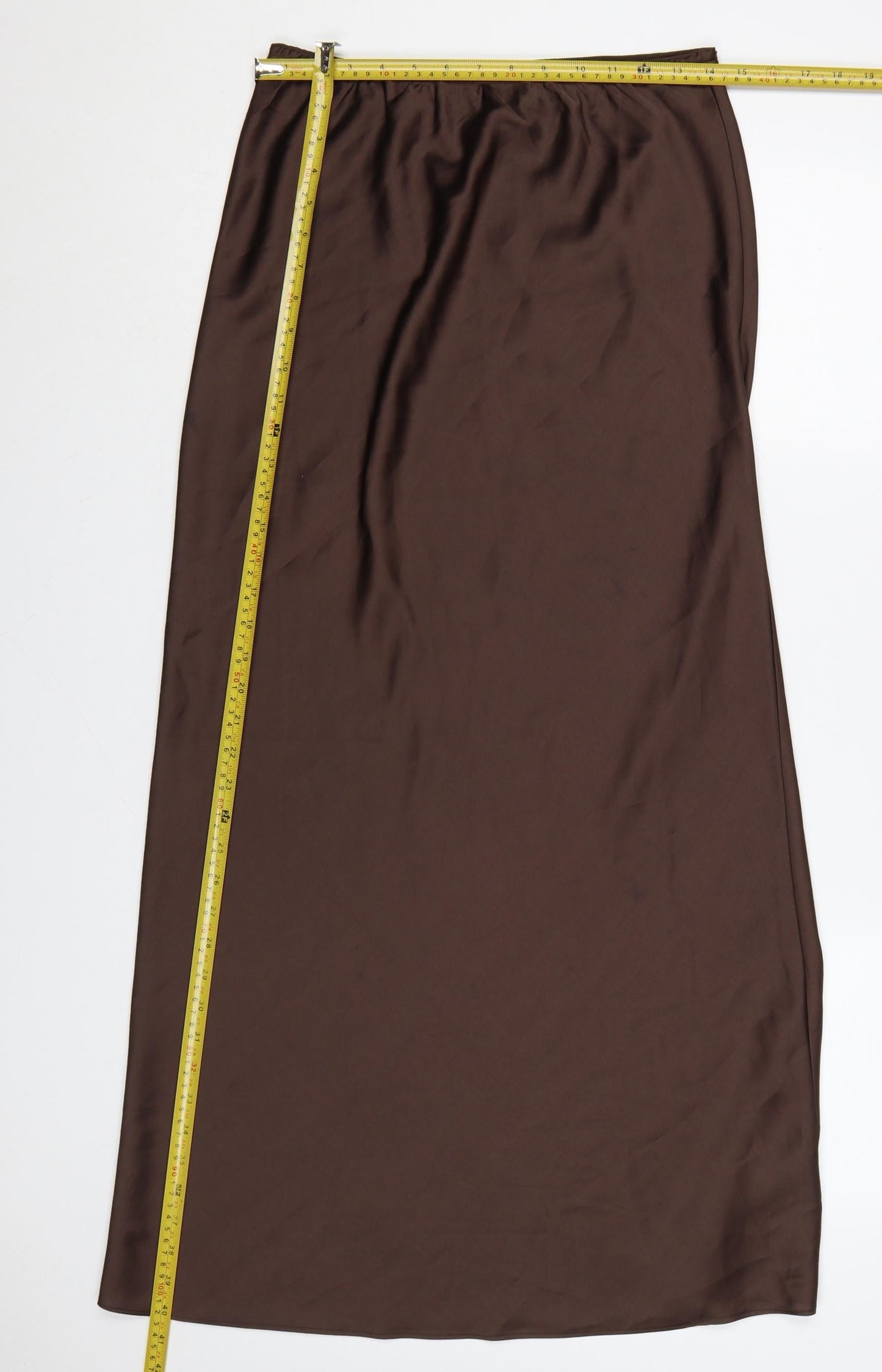 Wednesday’s Girl Women Brown Long Satin Skirt Size 12