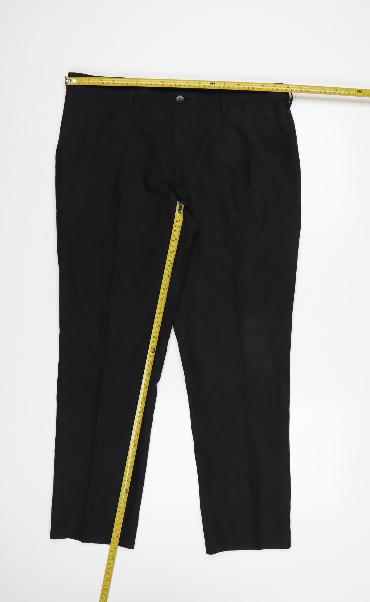Marks and Spencer Men's Black Slim Fit 36S Trousers