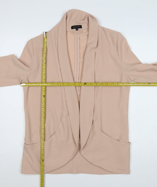 New Look Women Beige Shawl Collar Open Front Blazer Size 14