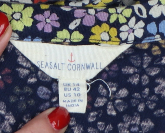 Seasalt Cornwall Women’s Blue Floral Rose Trellis Jumpsuit Size 14