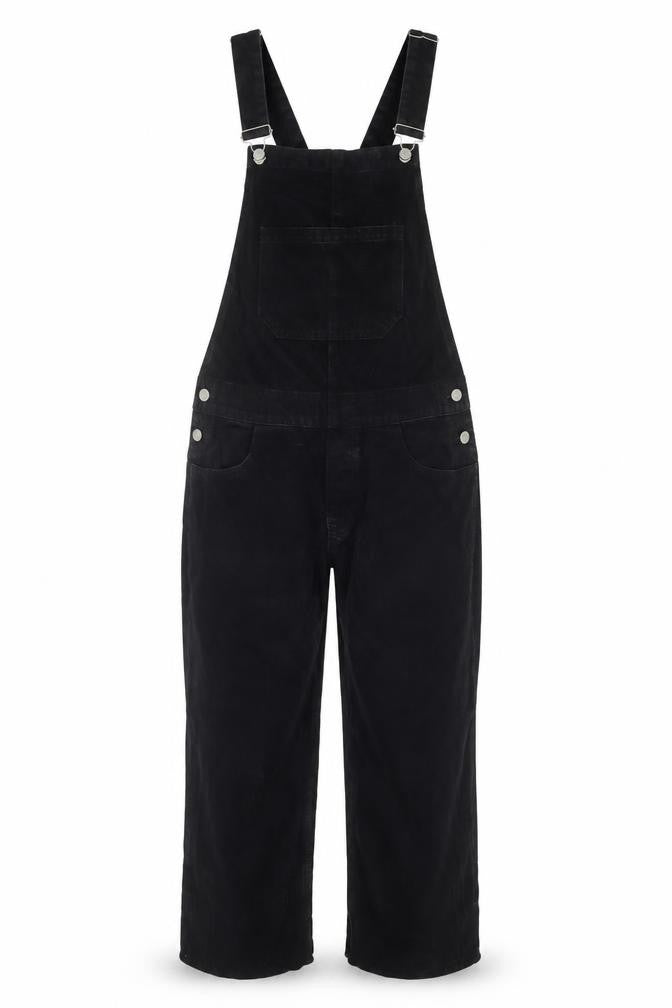 ASOS Design Women Black Size S Cotton Denim Straight Leg Dungarees