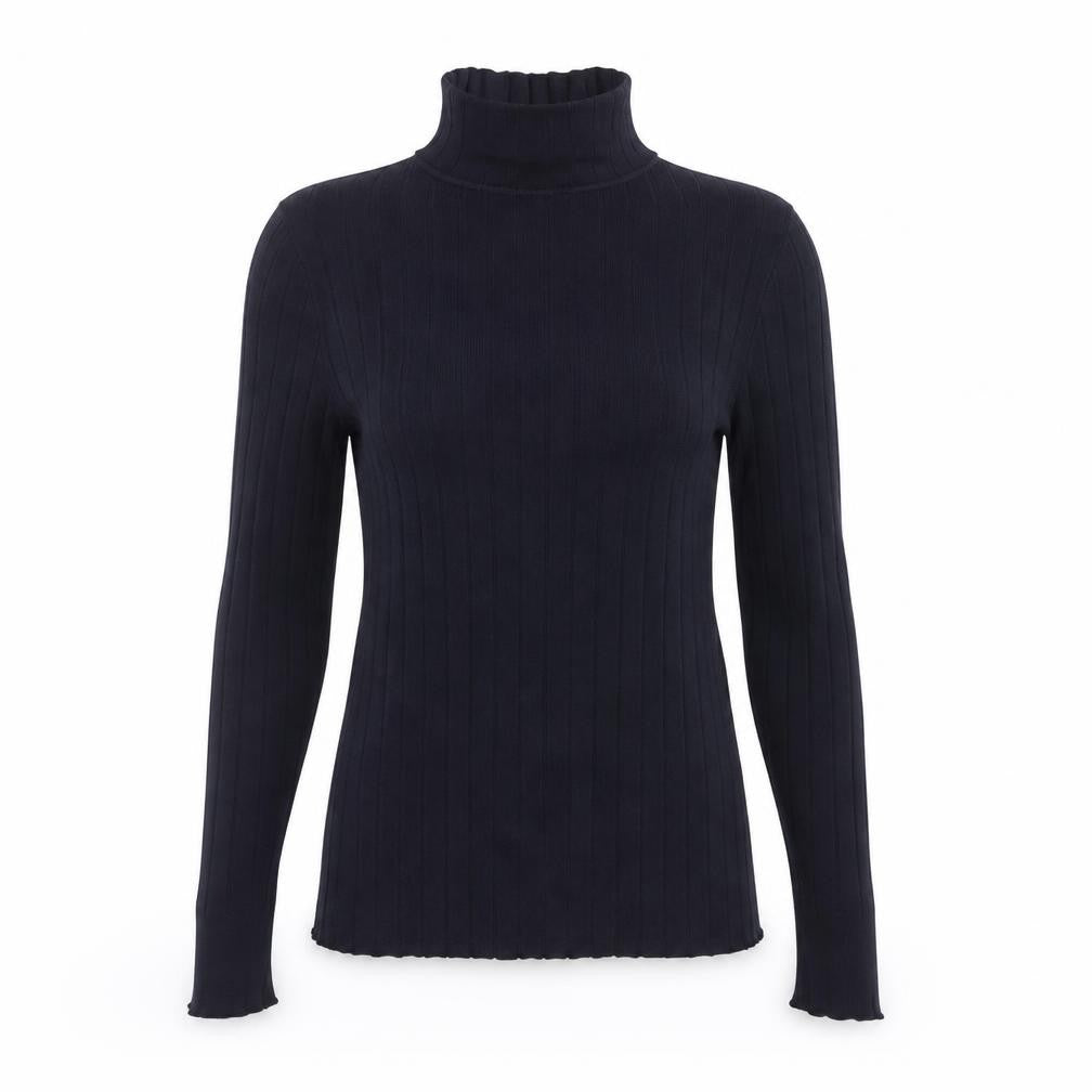 River Island Women Black UK 12 Ribbed Roll Neck Pullover Jumper