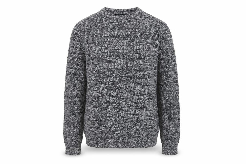 Brave Soul Men’s Grey Marl S Chunky Knit Crew Neck Pullover Jumper