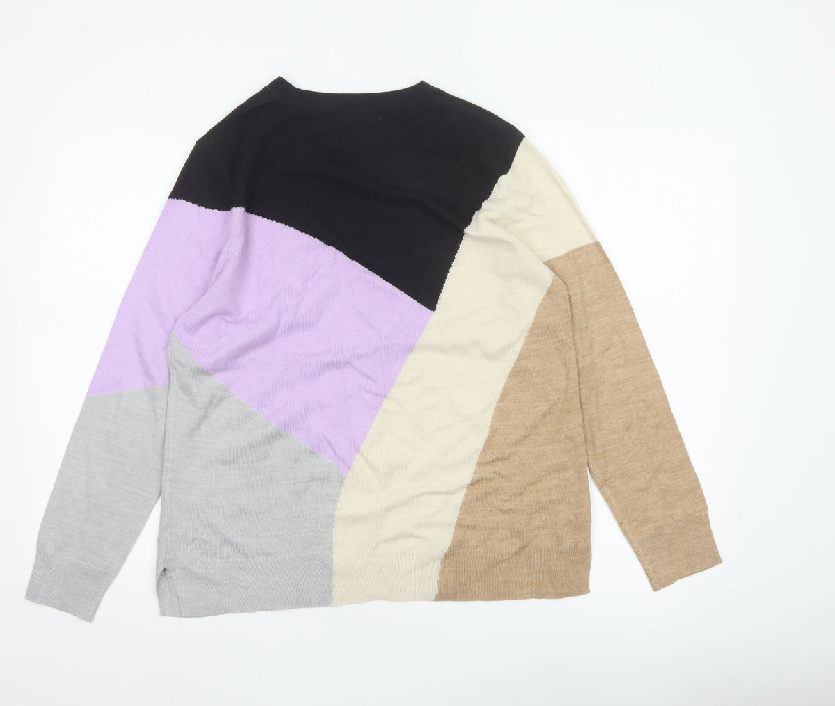 Marks and Spencer Women’s Multicoloured Geometric Knit Jumper UK 12