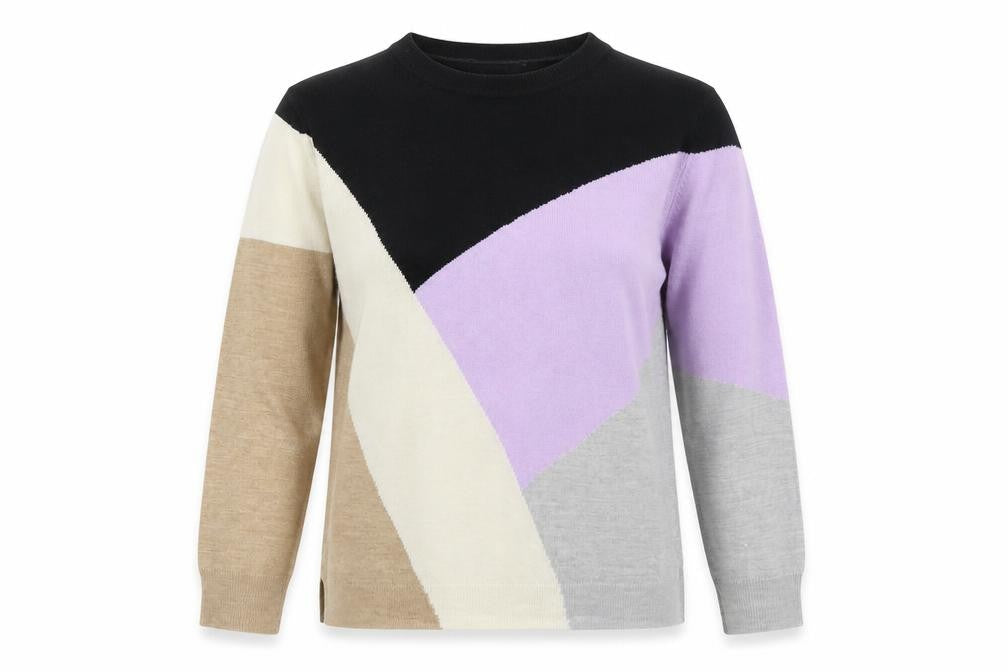 Marks and Spencer Women’s Multicoloured Geometric Knit Jumper UK 12