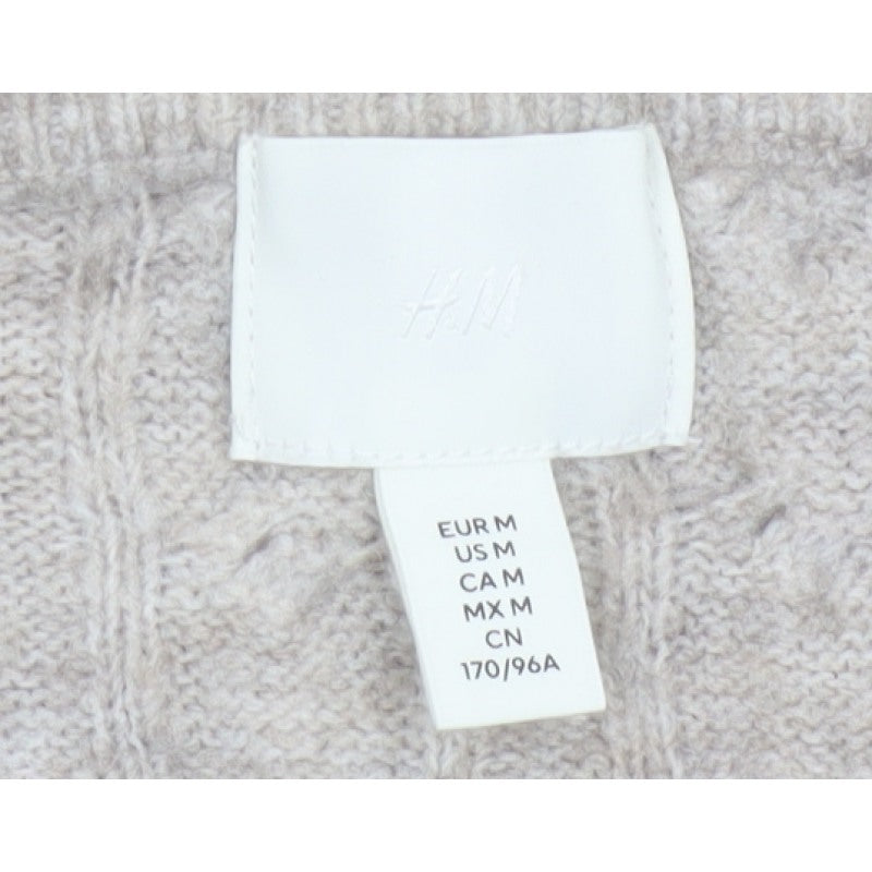H&M Women’s Beige Cable Knit Button Cardigan UK 12 Long Sleeve