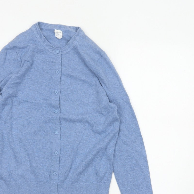 John Lewis Women’s Blue Size 8 Crew Neck Button Cardigan