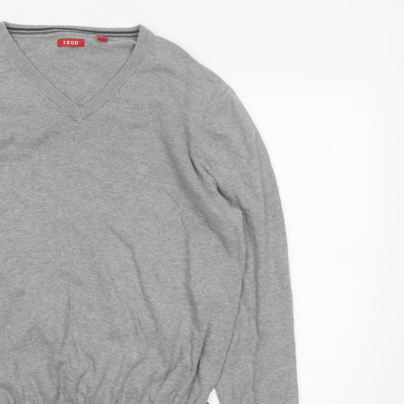 Additional view of IZOD Men's Grey L V-Neck Fine Knit jumper Classic