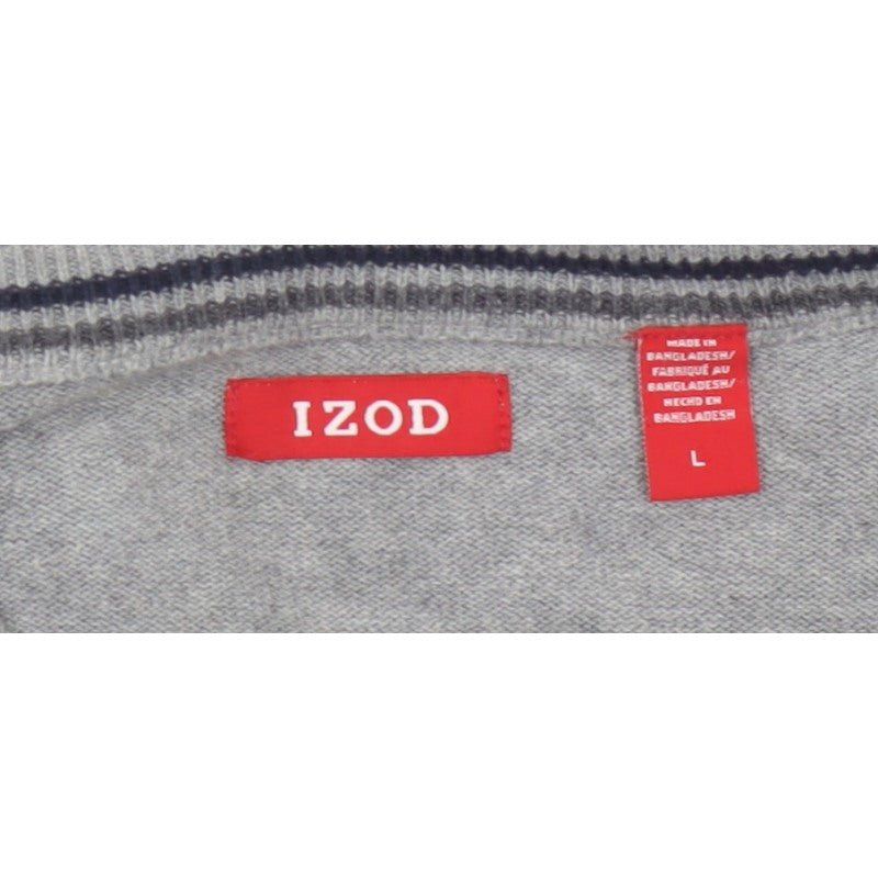 Additional view of IZOD Men's Grey L V-Neck Fine Knit jumper Classic