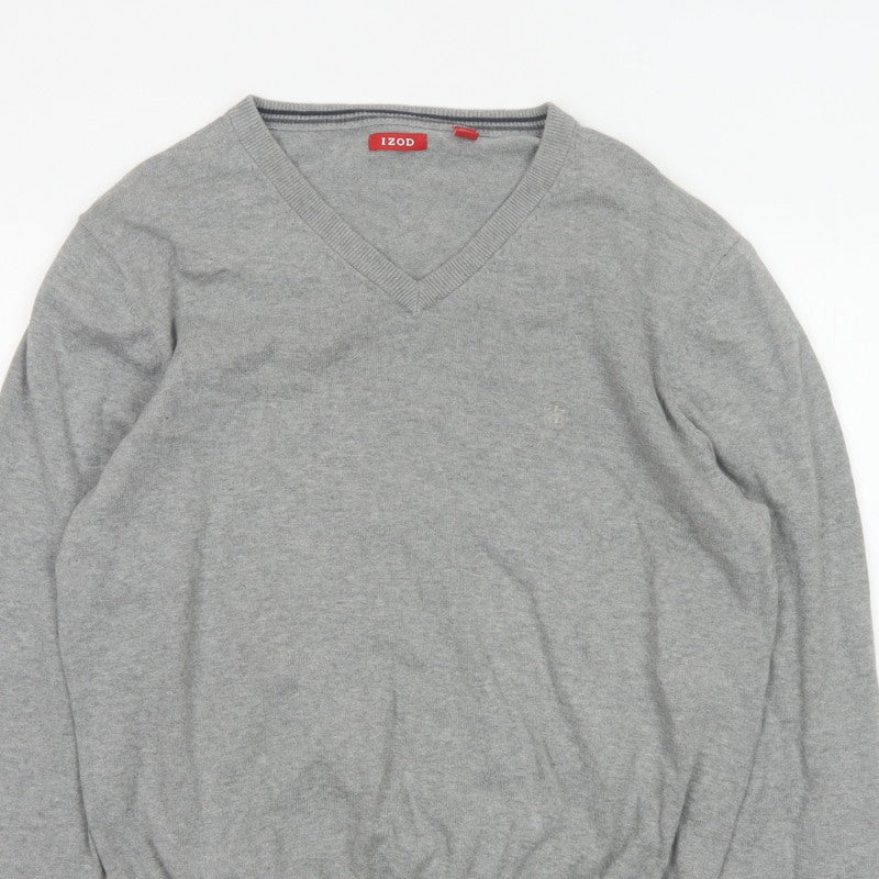Additional view of IZOD Men's Grey L V-Neck Fine Knit jumper Classic