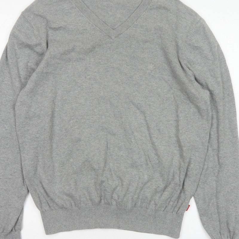 Additional view of IZOD Men's Grey L V-Neck Fine Knit jumper Classic