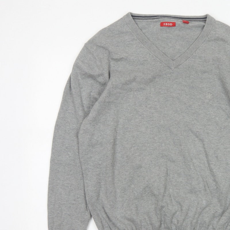 Additional view of IZOD Men's Grey L V-Neck Fine Knit jumper Classic