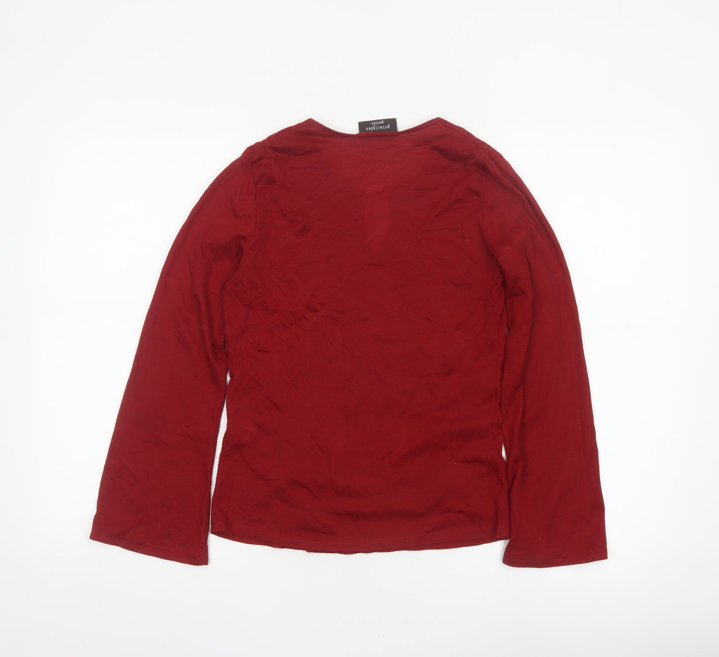 Principles Petite Women Red UK 6 Floral Embroidered V-Neck Blouse