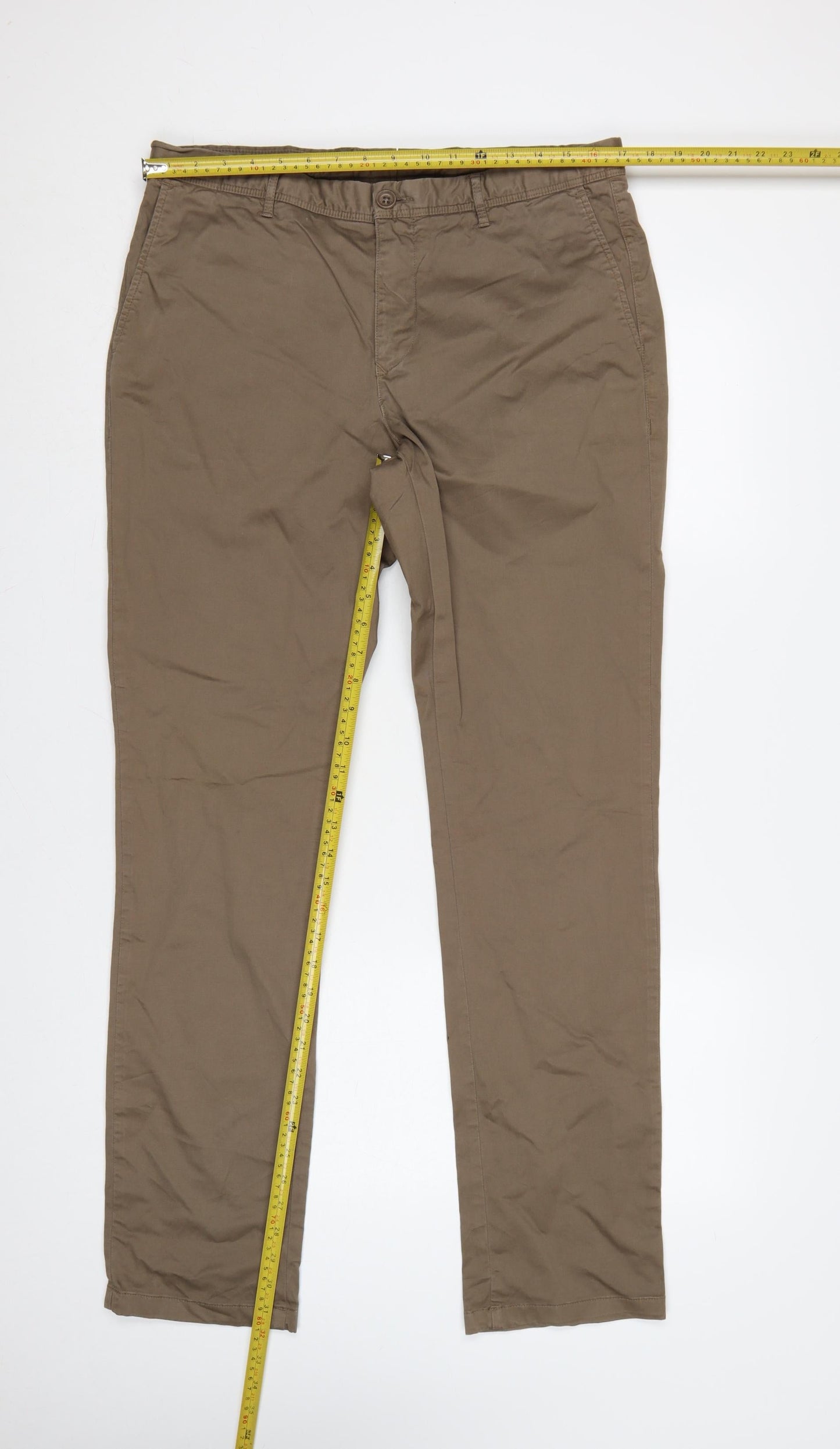 Reiss Mens Brown 34 Slim Tapered Fielder Chino Trousers