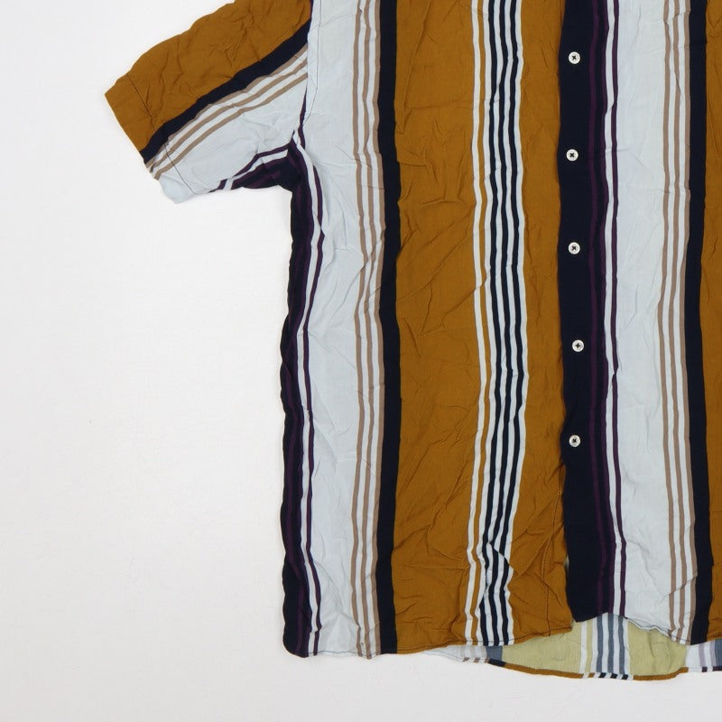 Additional view of Zara Men Multicoloured Striped Relaxed Fit Short Sleeve Button-Up Shirt XL