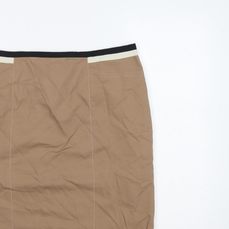 Fenn Wright Manson Women Beige UK 18 Straight Pencil Knee Skirt