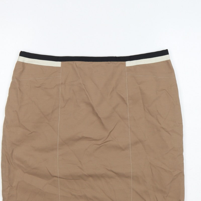 Fenn Wright Manson Women Beige UK 18 Straight Pencil Knee Skirt