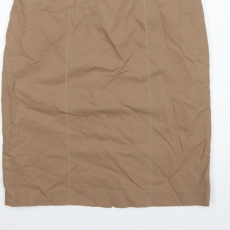 Fenn Wright Manson Women Beige UK 18 Straight Pencil Knee Skirt