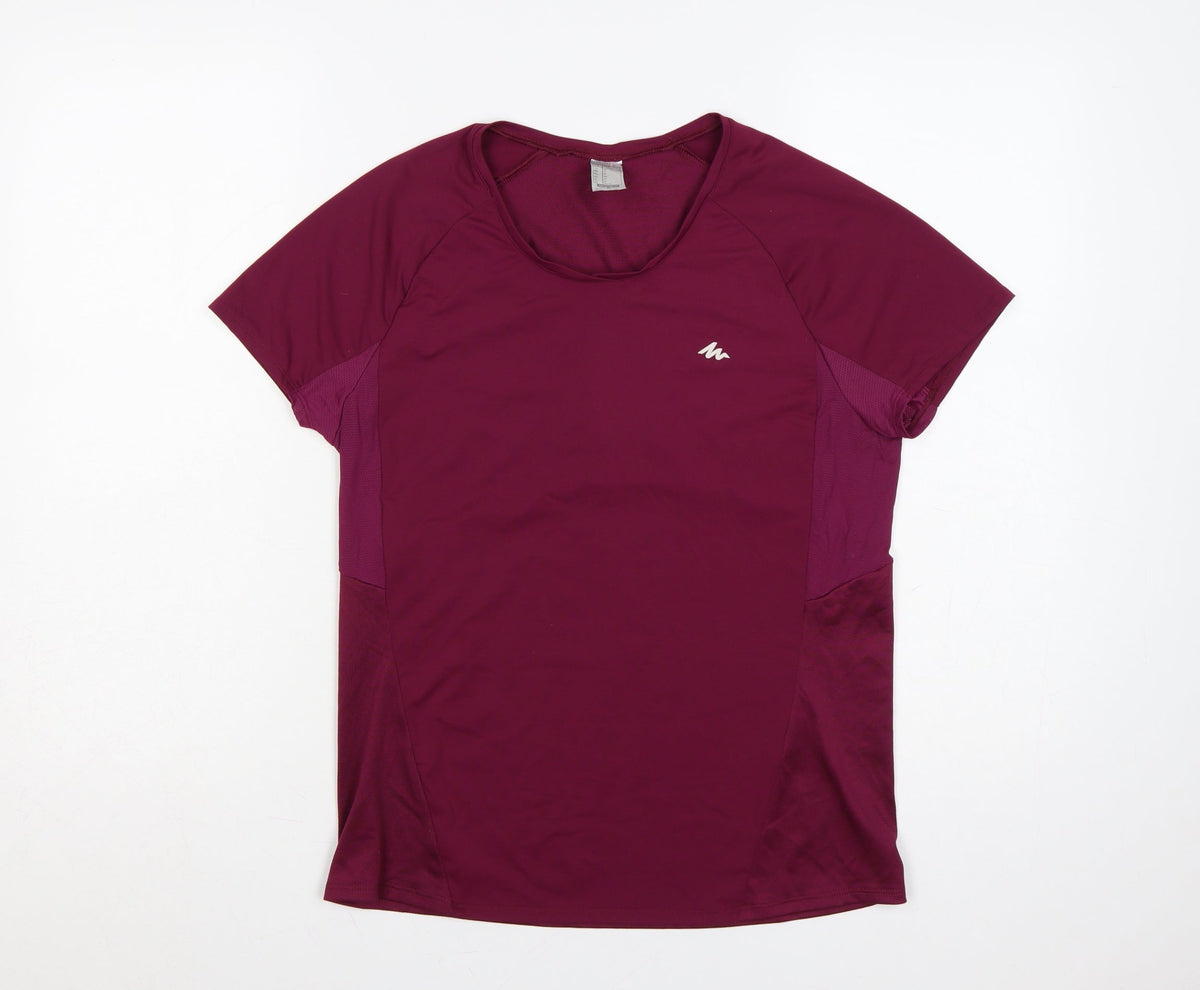 Quechua Women’s Purple UK 12 Athletic Hiking Mesh Panel T-Shirt