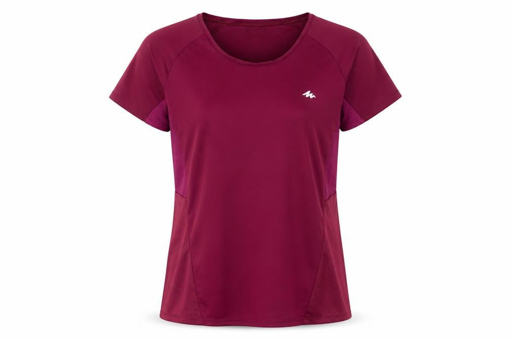 Quechua Women’s Purple UK 12 Athletic Hiking Mesh Panel T-Shirt