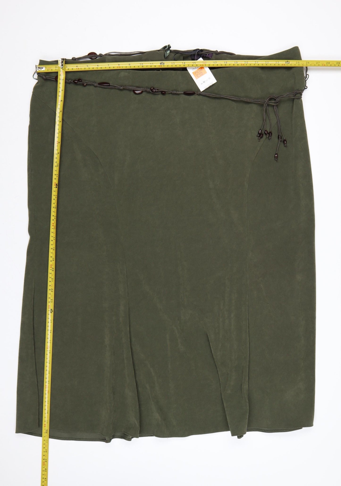 Evans Women Green UK 30 Plus Long Straight Beaded Tie Skirt