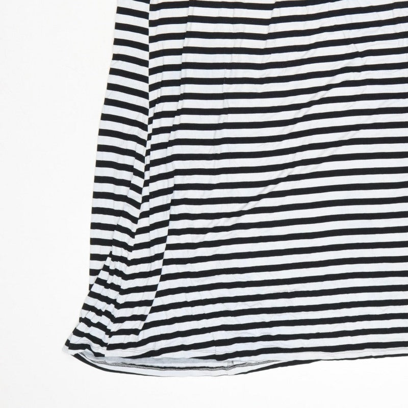 JD Williams Women’s Black White Stripe Off Shoulder Dress UK 20