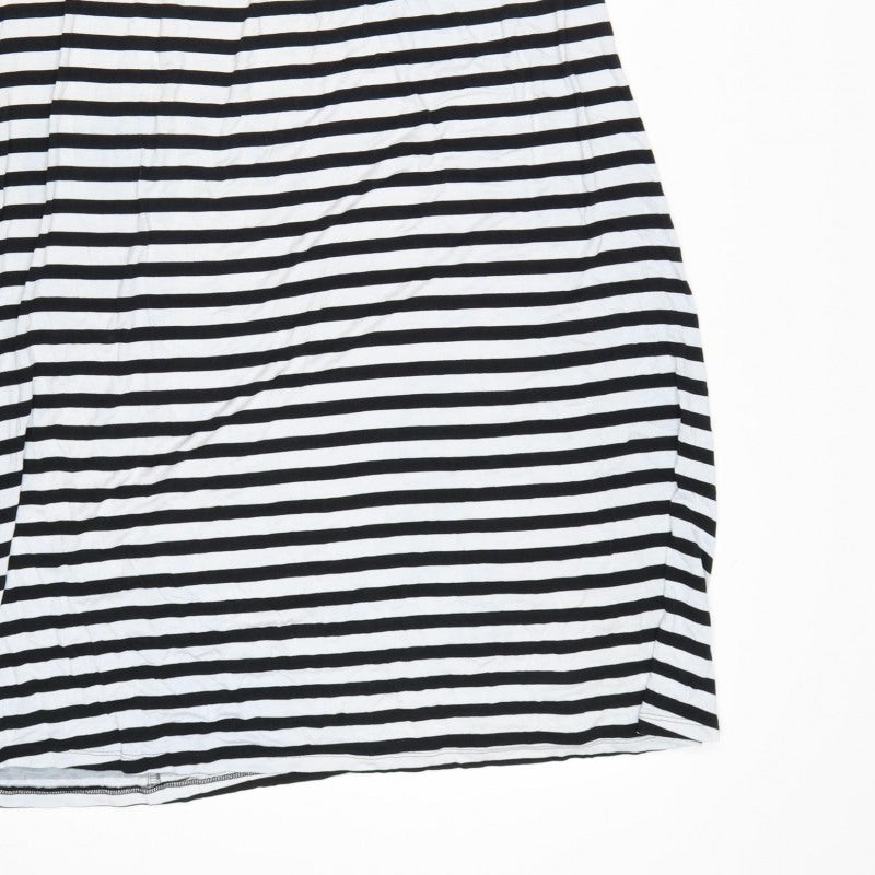 JD Williams Women’s Black White Stripe Off Shoulder Dress UK 20