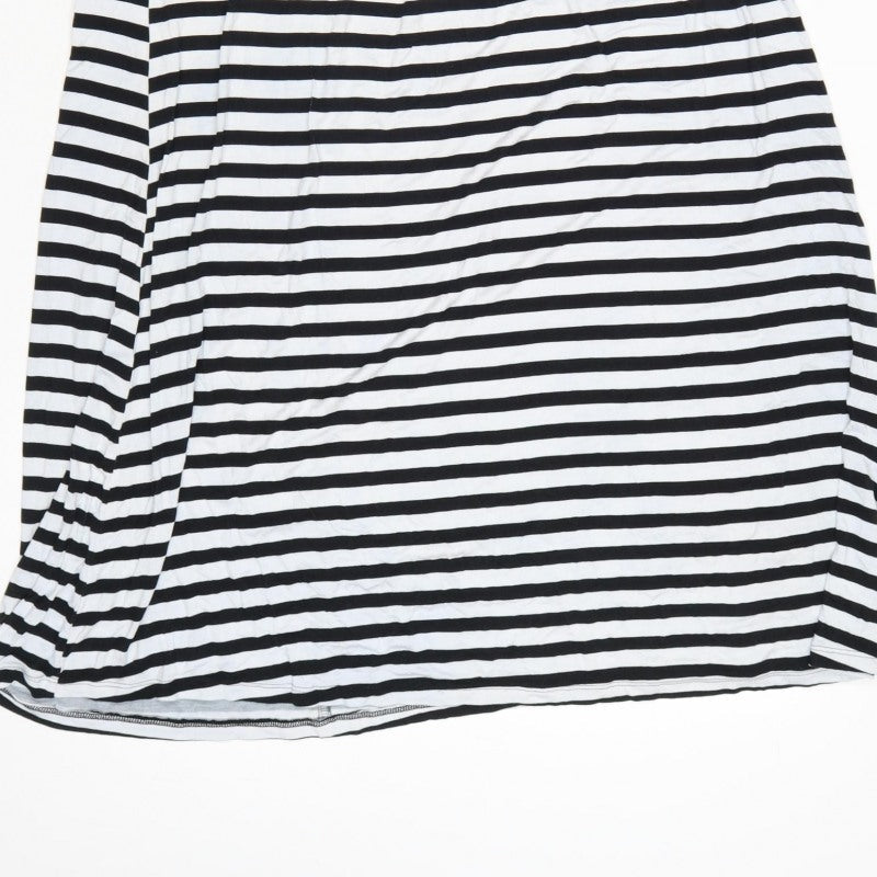 JD Williams Women’s Black White Stripe Off Shoulder Dress UK 20