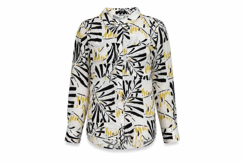 Autograph Women Multicoloured UK 12 Geometric Cupro Button-Up Blouse