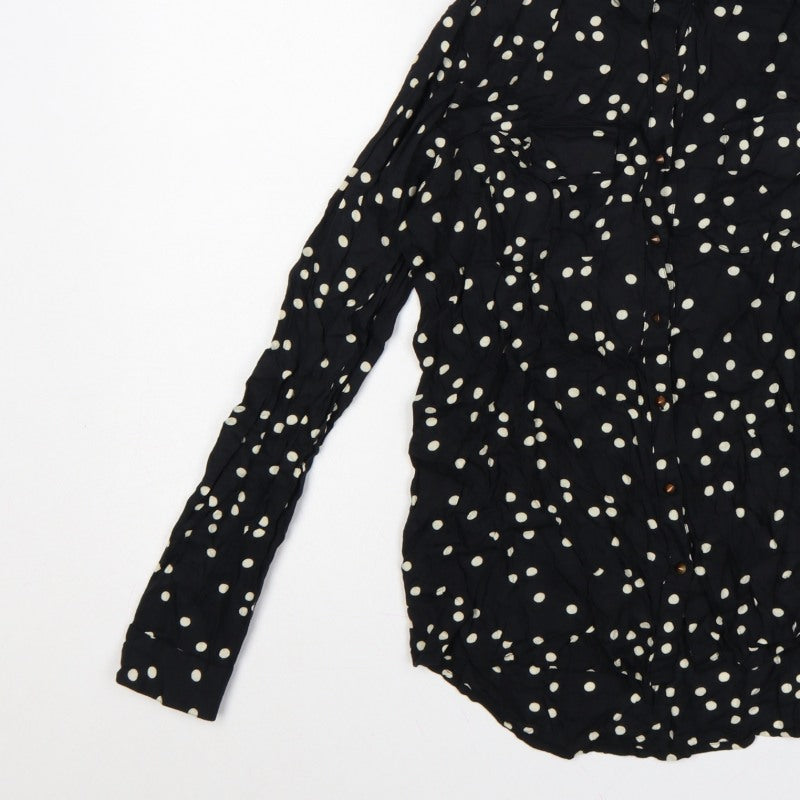 River Island Women’s Black Polka Dot Size 10 Button-Up Shirt