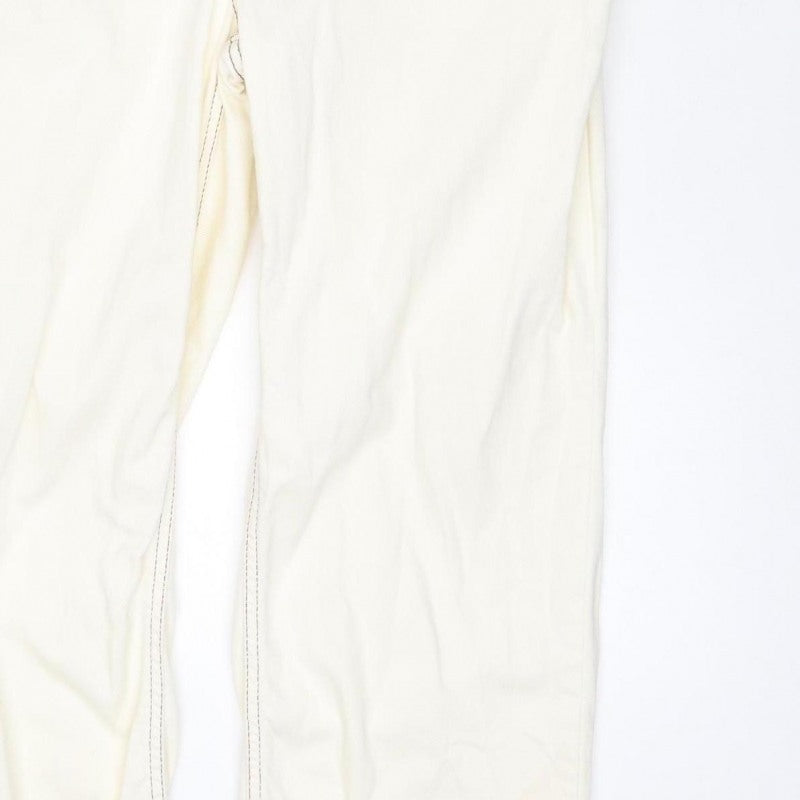 River Island Women Ivory UK 14 Utility Belted Long Sleeve Jumpsuit