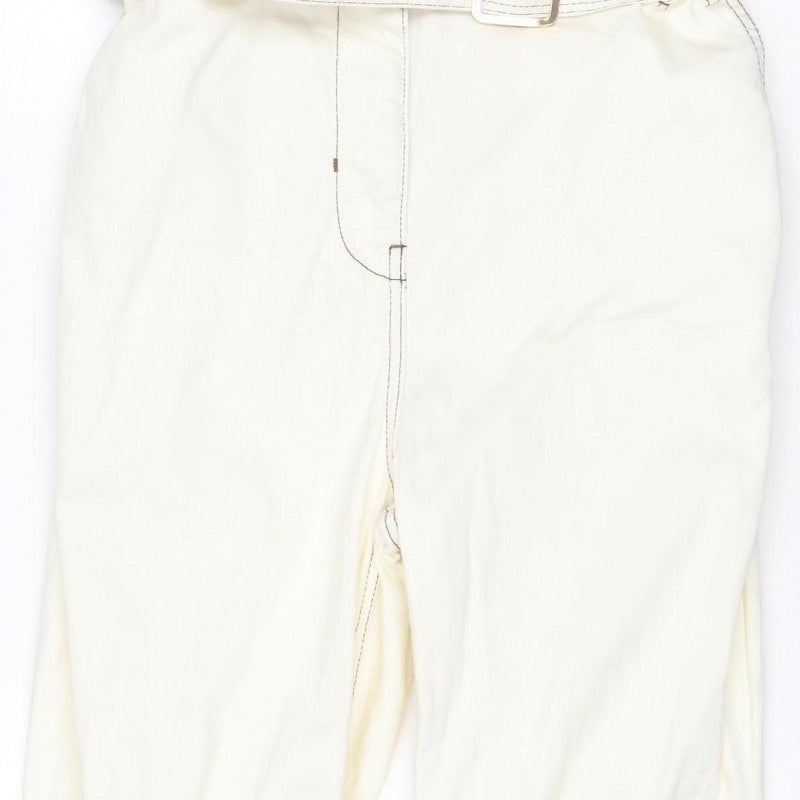 River Island Women Ivory UK 14 Utility Belted Long Sleeve Jumpsuit