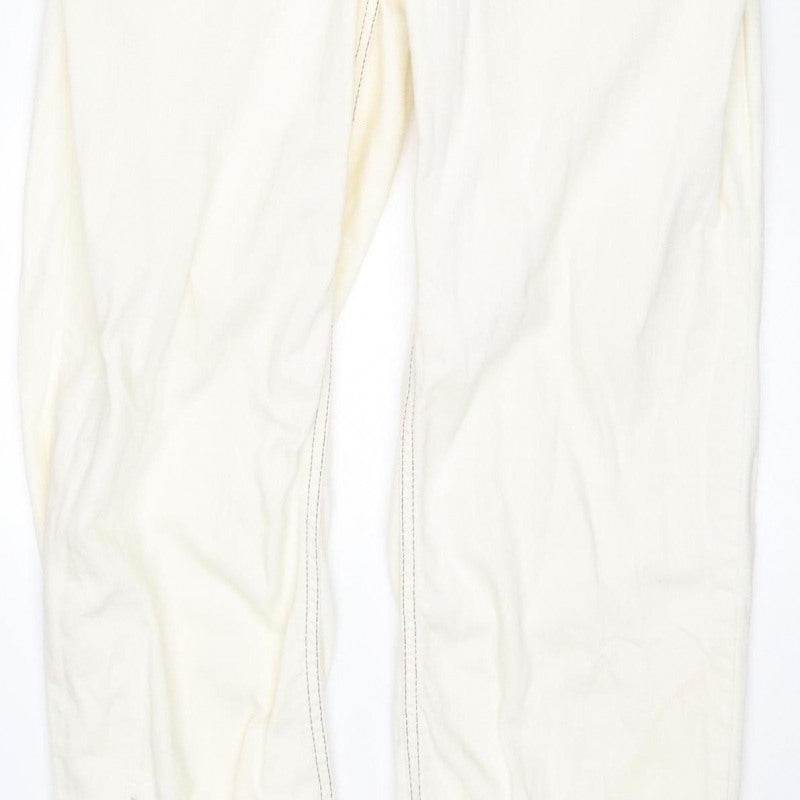 River Island Women Ivory UK 14 Utility Belted Long Sleeve Jumpsuit